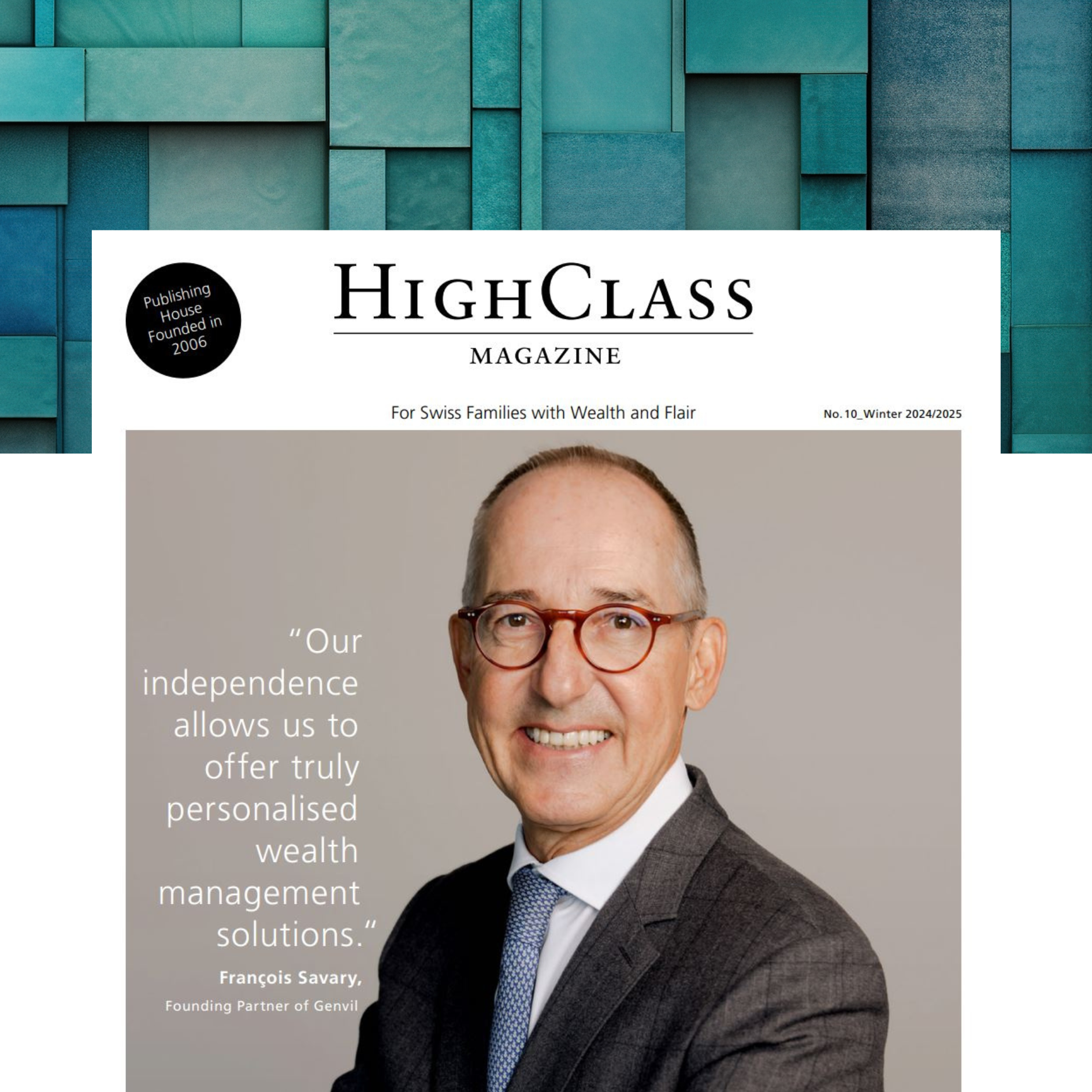 High Class magazine. François Savary Couverture